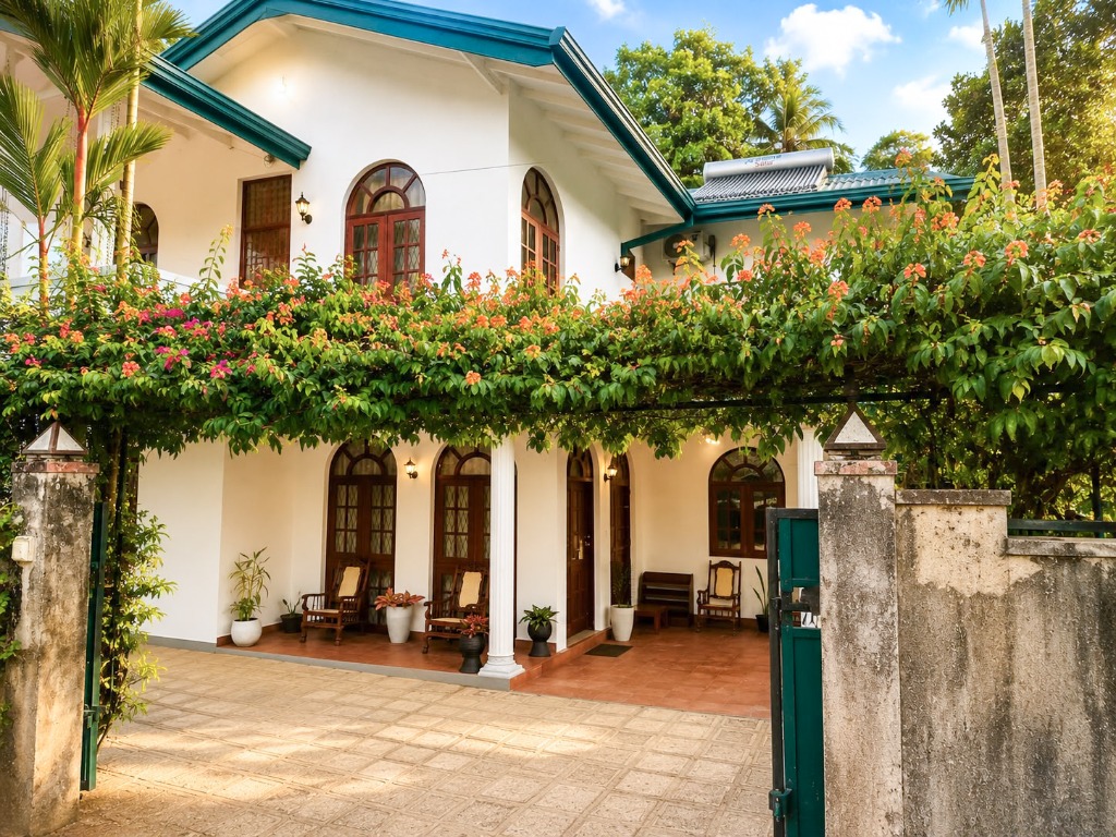 Villa 44 Badulla main entrance and veranda with creepers